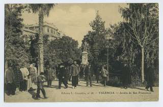 Spain VALENCIA Jardin de San Francisco 1910 postcard  