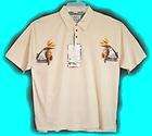 NWT~Mens 2X Ivory ISLAND SCENE POLO SHIRT by TRIKO~$72