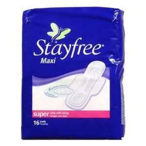  Stayfree Maxi Super Long With Wings   16 ct Health 