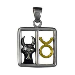 Taurus The Bull Zodiac Pendant Jewelry   Sterling Silver 