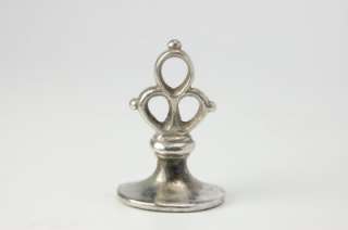 Exquisite late Medieval silver trefoil handled pocket wax seal  