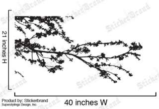 Vinyl Wall Decal Sticker Corner Tree Floral Branches  