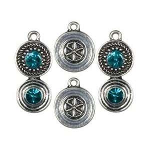  Cousin Jewelry Basics Metal Charms 4/Pkg Silver/Teal 