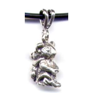  18 Black Koala Mother and Cub Necklace Sterling Silver 