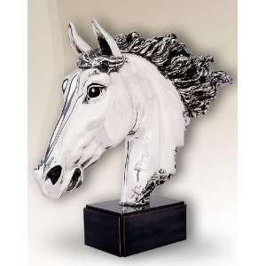  Silver Plated Horse Head Sculpture