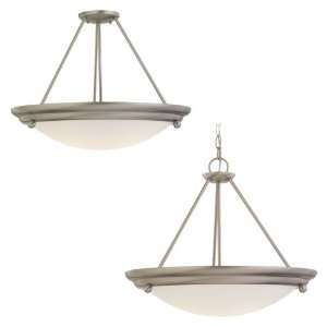 Centra Convertible Pendant in Brushed Stainless Finish Brushed Nickel