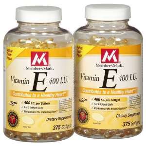  Members Mark   Vitamin E 400 IU, 750 Softgels, Twin Pack 