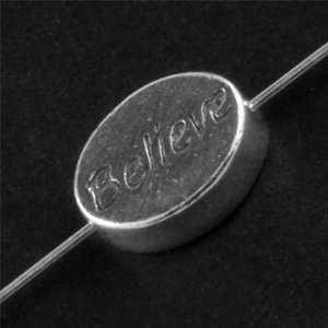  6mm Sterling Silver Believe Message Bead Arts, Crafts 