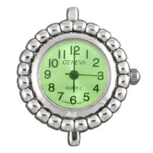  1 Inch Round Beaded Green Watch Face Arts, Crafts 