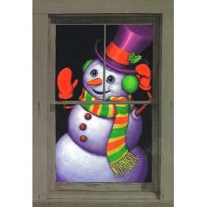 Snappy The Snowman Translucent Christmas Window Poster Decoration 