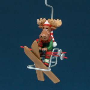  Club Pack Of 12 Moose Skiing Chair Lift Christmas 