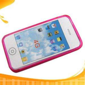 PVC Case For Iphone 4G Translucent Shocking Pink 9229  