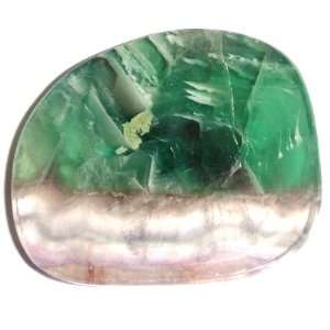 Fluorite Slab 04 Smooth Crystal Worry Stone Purple Green Chakra Layout 