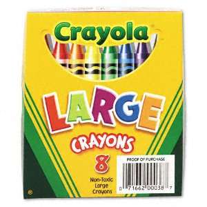  Crayola Products   Crayola   Large Crayons, Lift Lid Box, 8 Colors 