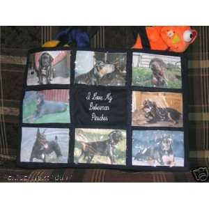   Doberman Pinscher Personalized Photo Tote Bag Navy Blue