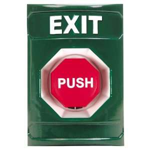   Green, Pneumatic Adjustable Timer Button, Exit Label