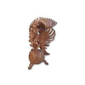  Wood statuette, Lord Vishnu and Garuda the Eagle