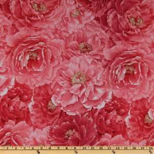  44 Wide Michael Miller Charlotte Floral Coral Fabric By 