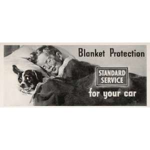  1946 Billboard Standard Oil Boy Beagle Blanket Sleeping 