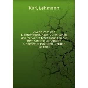   Der Andern Sinnesempfindungen (German Edition) Karl Lehmann Books