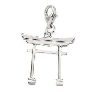 Rembrandt Charms Japanese Tori Gate Charm with Lobster Clasp, Sterling 