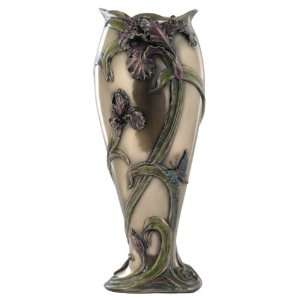  13 inch Victorian Iris Vase with Blue Butterflies and 