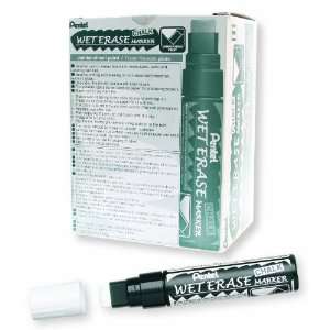  Pentel Arts Wet Erase Chalk Marker, Jumbo Tip, White Ink 