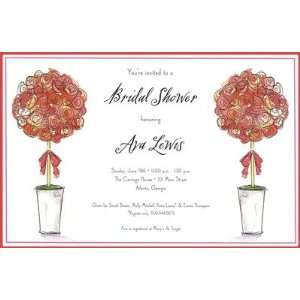 Rose Topiaries, Custom Personalized Bridal Luncheon Invitation, by 