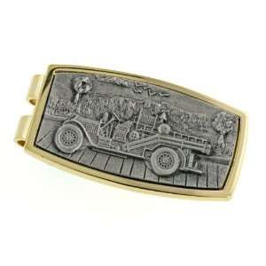  JJ Weston old fashioned fire truck engine money clip. Made 