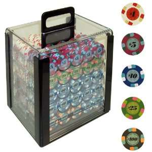  1000 PaulsonR Tophat & Cane Poker Chips in Acrylic Carrier 
