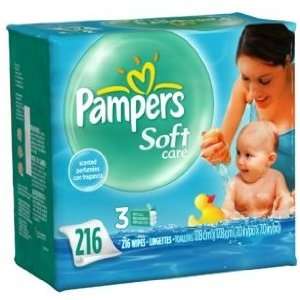 Pampers Baby Wipes Softcare Scented 216 Ct Baby