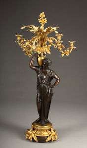 Fine 19th c. French Ormolu & Patina Bronze Torcher.  