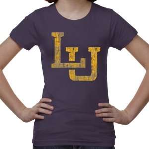  Lipscomb Bisons Youth Distressed Primary T Shirt   Purple 