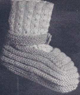 Vintage Knitting PATTERN Baby Booties Mary Jane Socks  