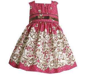 NWT* BONNIE JEAN Fuchsia Floral Border Dress Size 3T  