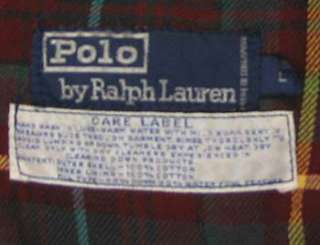 vtg Ralph Lauren DOWN FILLED DENIM JACKET L 80s flannel lined jean 