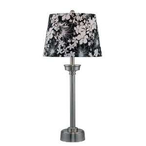 Lite Source LS 21145 Florrie Table Lamp, Polished Steel with Floral 