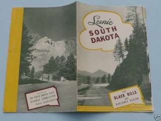 1940s South Dakota Black Hills brochure map Badlands  