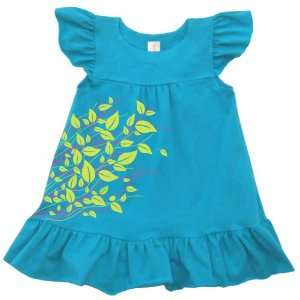  Leaves Blue Organic Baby Toddler Dress Baby