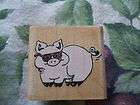 rubber stamp comic cartoon pig piglet hog farm animal cool