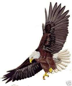 HUGE Flying Bald Eagle Bird Jacket Back Iron on Patch  