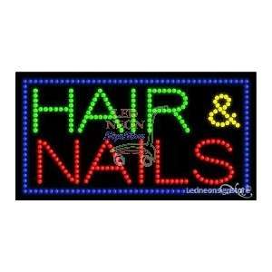  Hair & Nails LED Business Sign 17 Tall x 32 Wide x 1 