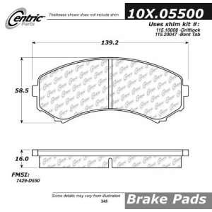  Centric Parts 100.05500 100 Series Brake Pad Automotive