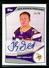 Toby Gerhart 2010 Limited Vikings Rookie Patch Auto  