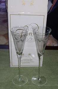 Forever Crystal Toasting Glass Set Mouth Blown European  