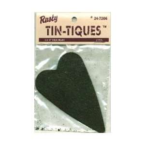  DCC Rusty Tin Tiques Tin Cut Outs Folk Heart 3 3/4 2/Pkg 