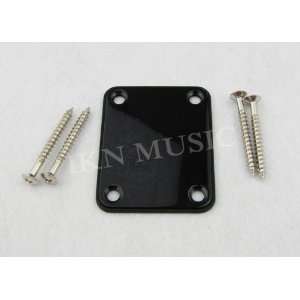  1 black metal neck plate for guitar diy inc. screws 