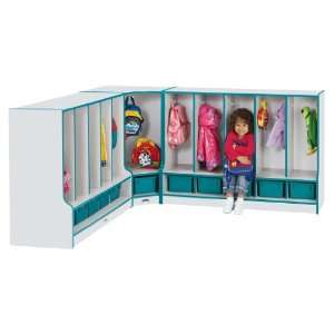  Toddler Corner Coat Locker W/Step With Tray   Red