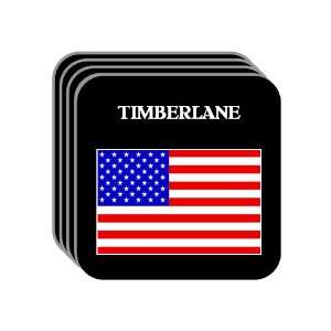 US Flag   Timberlane, Louisiana (LA) Set of 4 Mini Mousepad Coasters