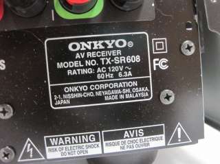 Onkyo TX SR608 7.2 Channel AV Network MultiChannel HDMI Home Theater 